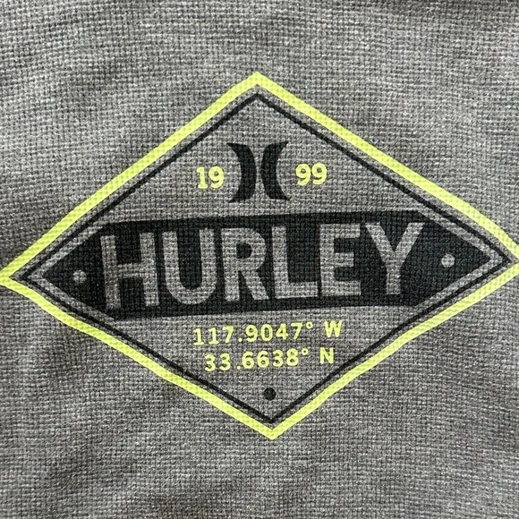 Hurley Boys Gray Long Sleeve Shirt Logo Tee Size 7/8 Youth Graphic Top - Picture 3 of 4